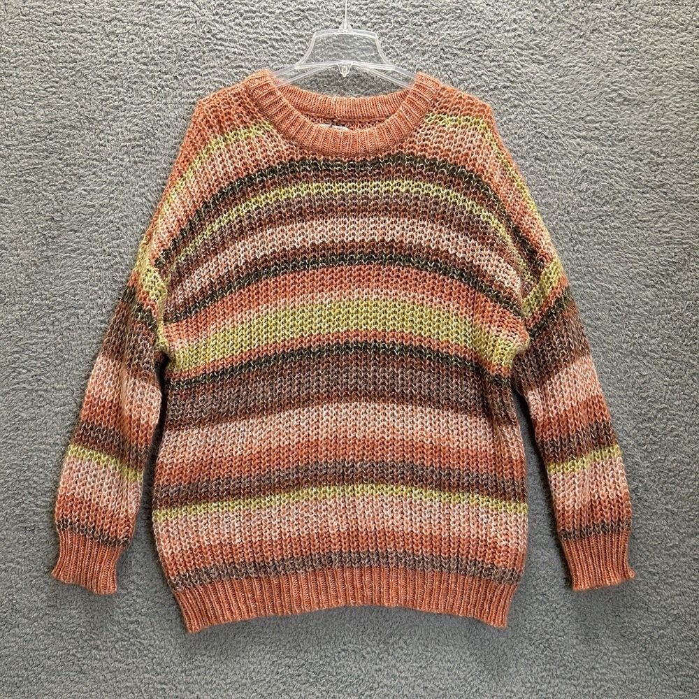 American Eagle Sweater Womens Medium Multicolor Striped Chunky Knit Oversized